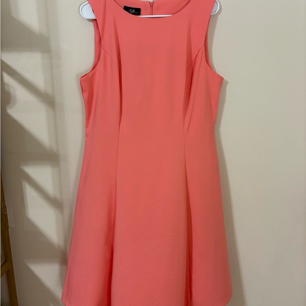 Size 12 Coral Sleeveless Business Dress